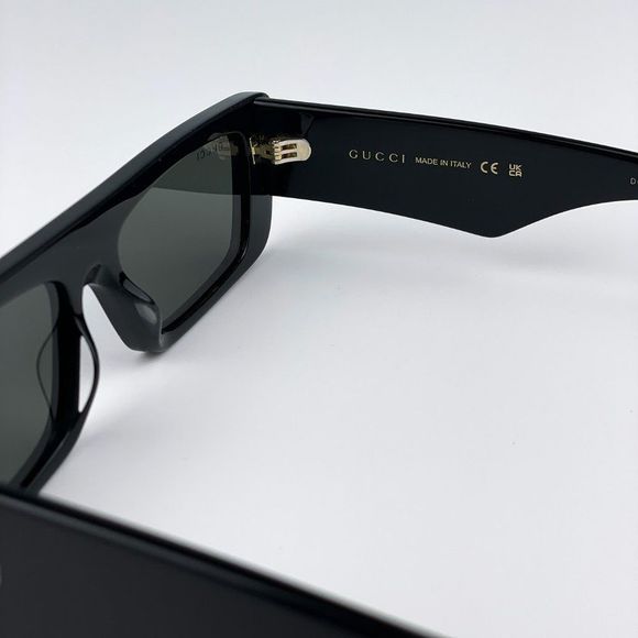 Gucci GG1331S 001 Sunglasses Black Grey Rectangle Unisex - Picture 10 of 13